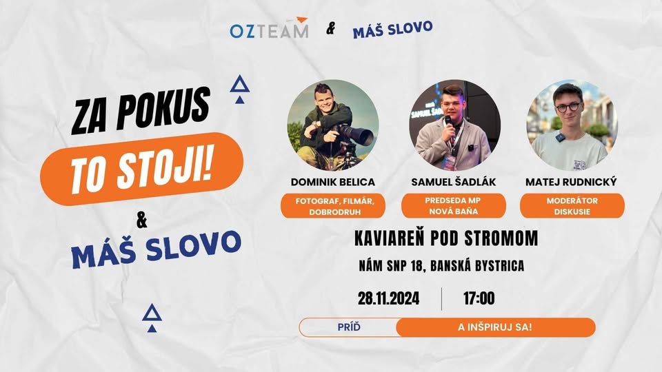 Za pokus to stojí & Máš slovo s Dominikom Belicom a Samom Šadlákom o motivácii a vytrvalosti