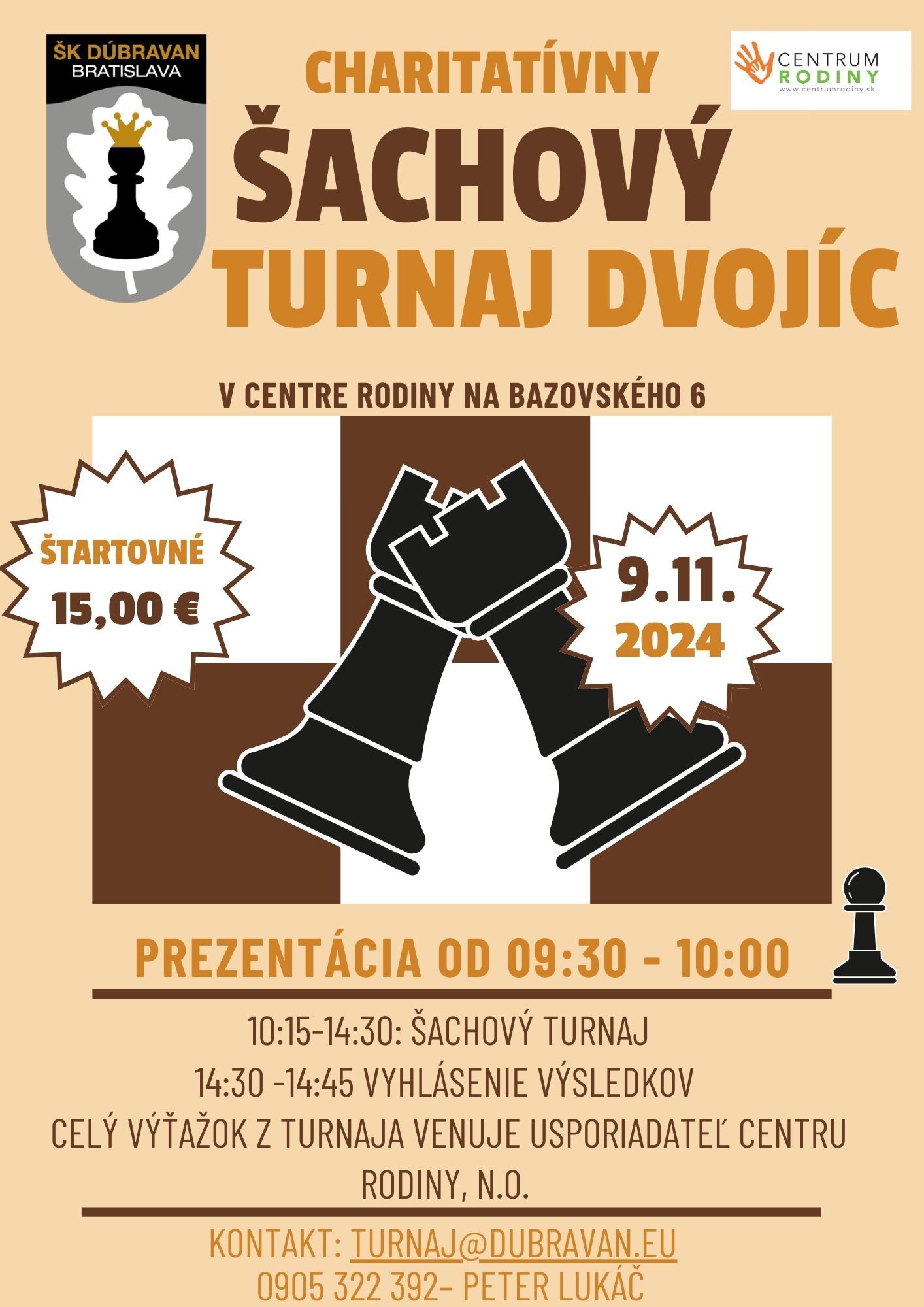 Charitatívny ŠACHOVÝ TURNAJ DVOJÍC