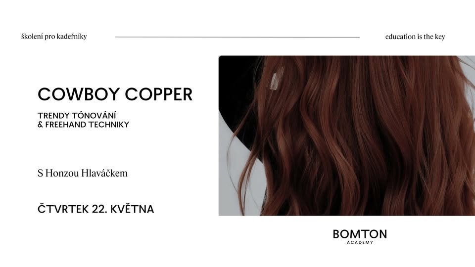 Cowboy Copper: trendy tónování a freehand techniky