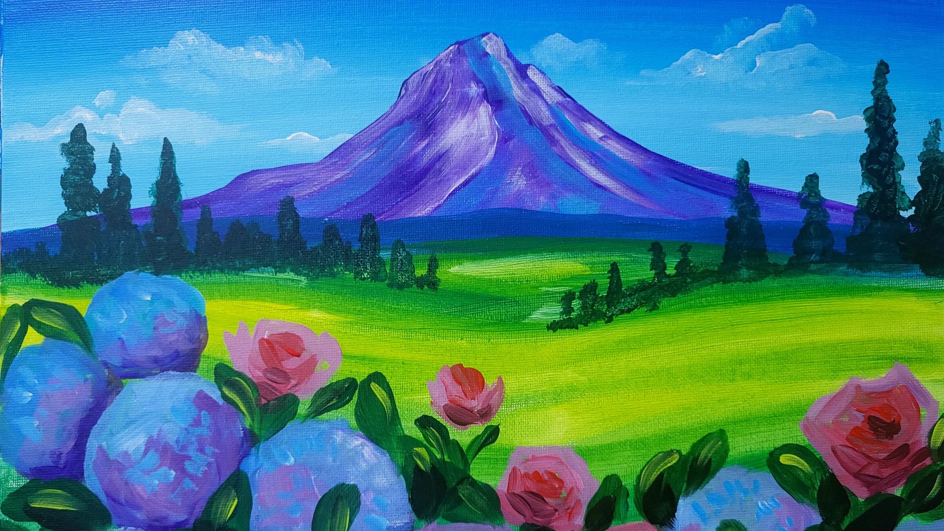 Mt Hood Hydrangeas Paint and Sip- Lazy Days
