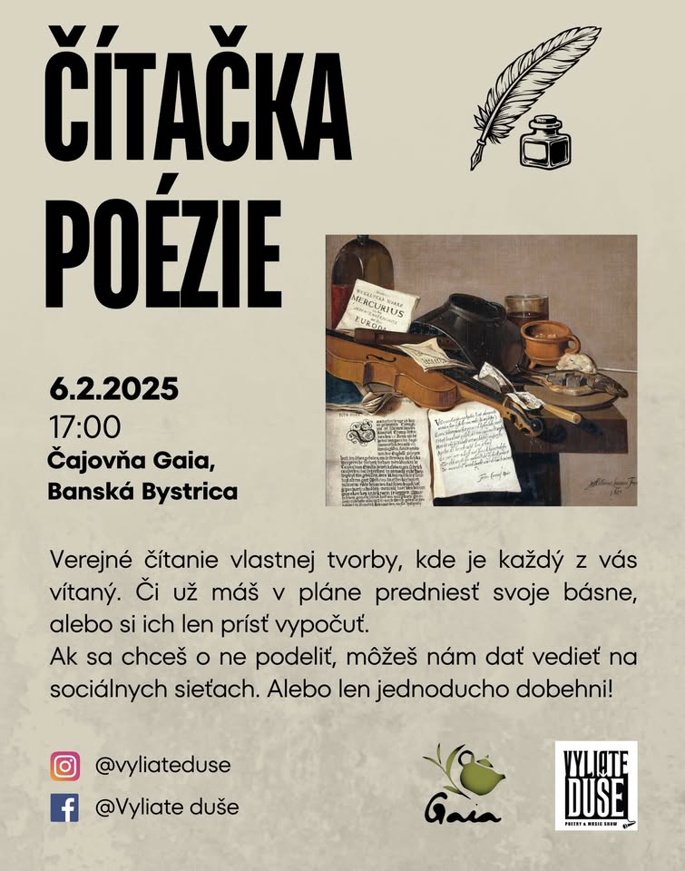 ČÍTAČKA POÉZIE | Verejné čítanie poézie v Banskej Bystrici