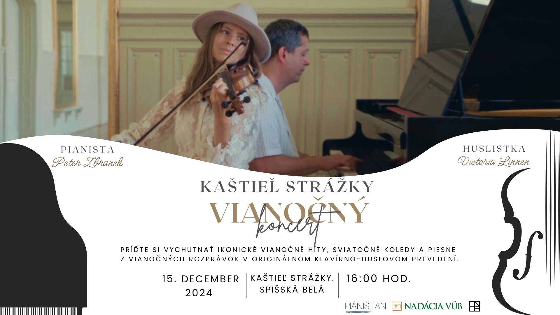 Victoria Linnen a Peter Zbranek: Vianočný koncert v kaštieli Strážky, Spišská Belá