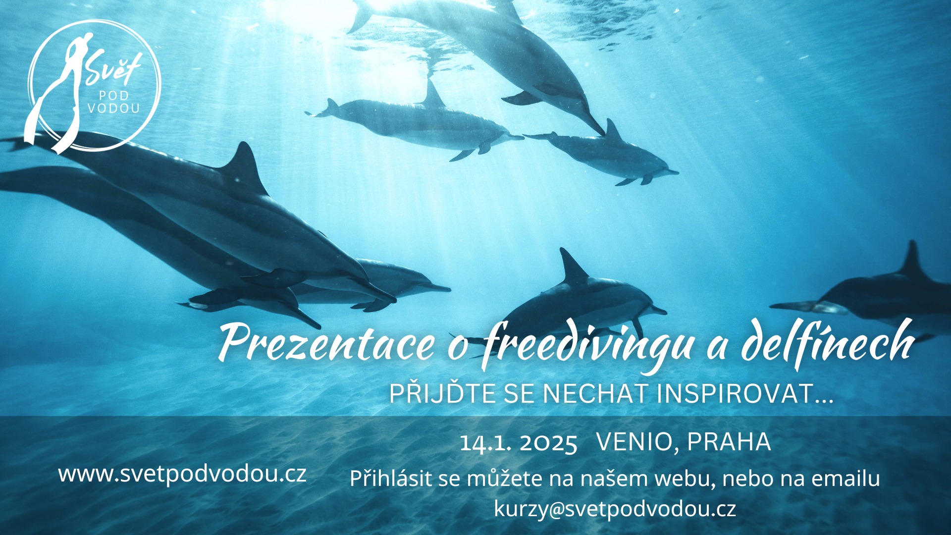 Prezentace o freedivingu a delfínech