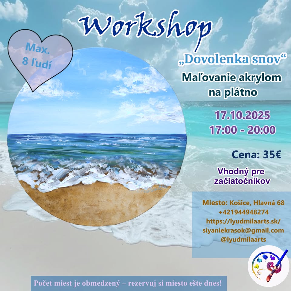 Art Workshop „Dovolenka snov“. Maľovanie akrylom na plátno
