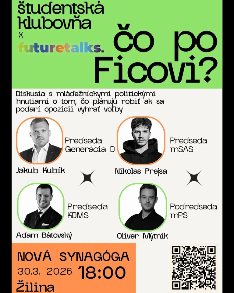 Študentská Klubovňa x Futuretalks: Čo po Ficovi?