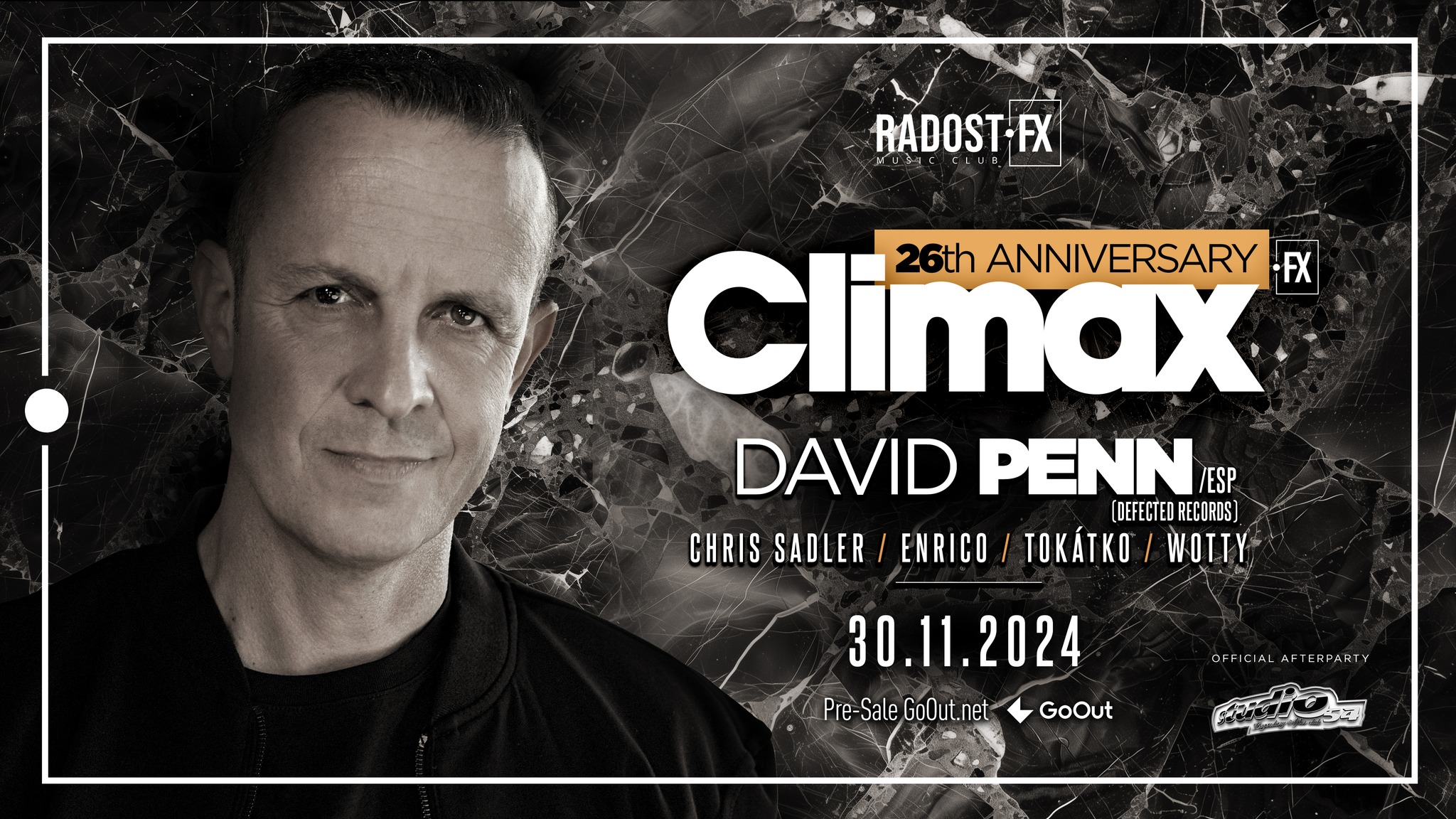 CLIMAX FX: DAVID PENN (ESP) • 26th Anniversary • RADOST FX • 30.11.2024