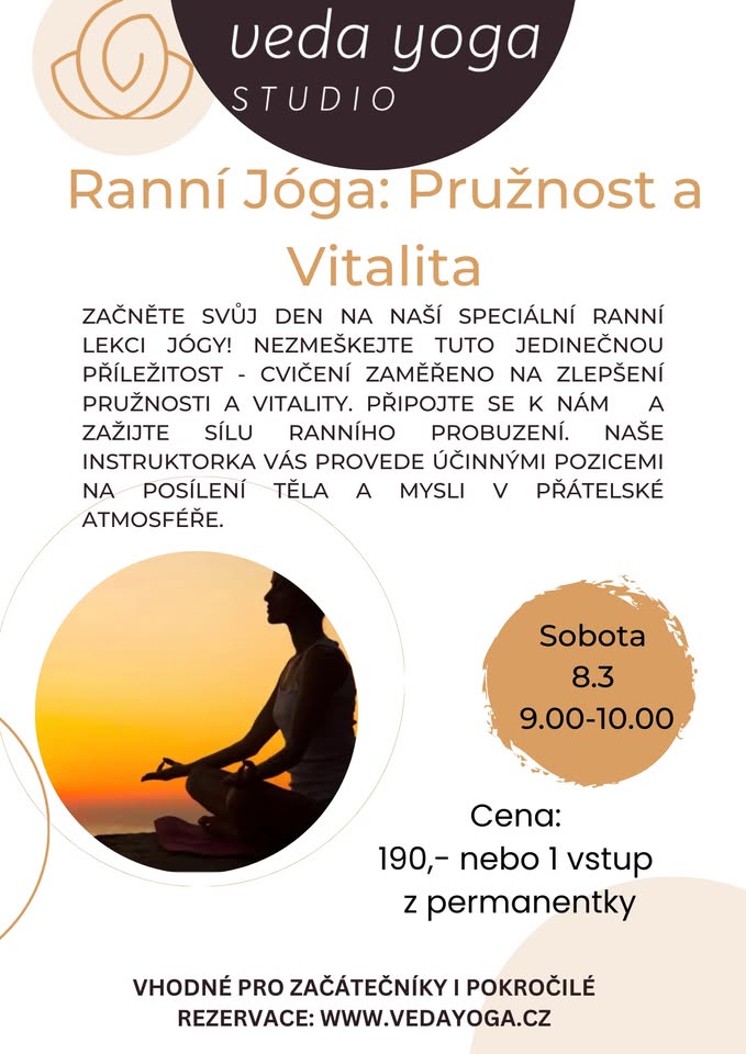 Ranní jóga pružnosti a vitality, sobota 8.3 v 9.00