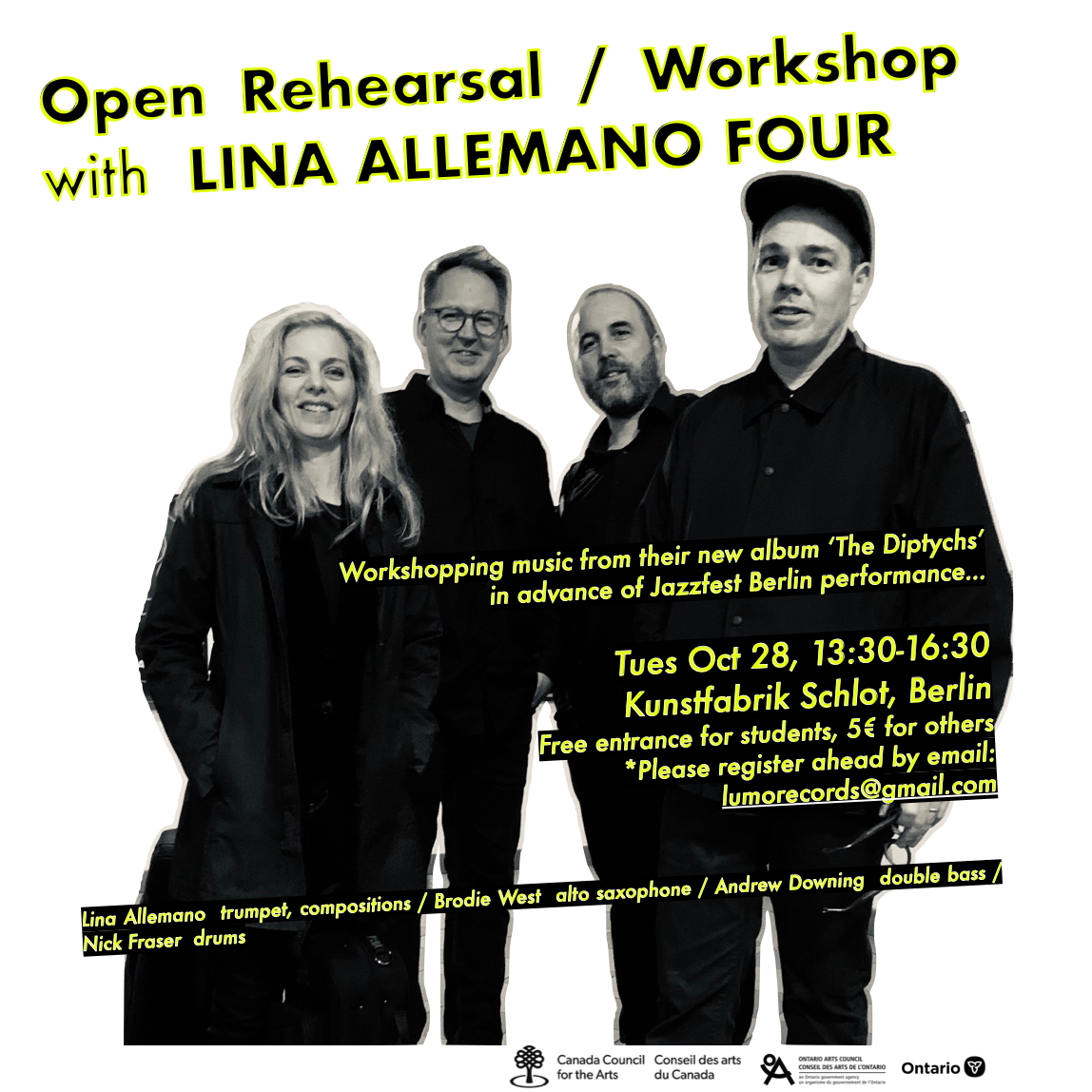BERLIN: Open Rehearsal/Workshop with LINA ALLEMANO FOUR