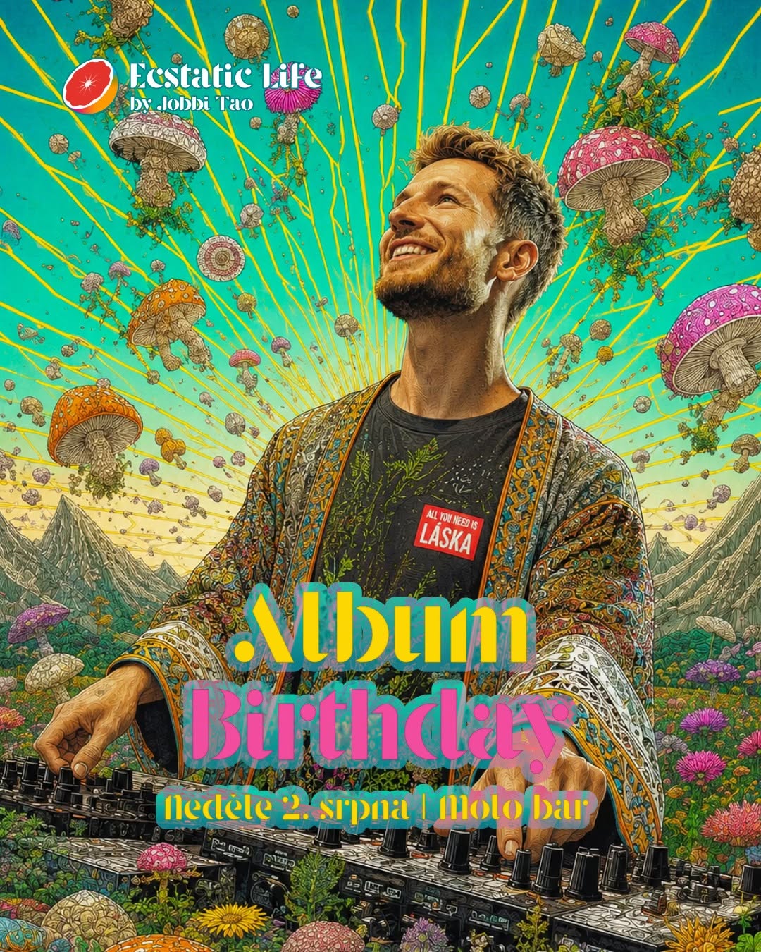 JOBBI TAO | ALBUM RELEASE & BIRTHDAY PARTY | Neděle 2.8.2026 | Molo bar, Občanská plovárna