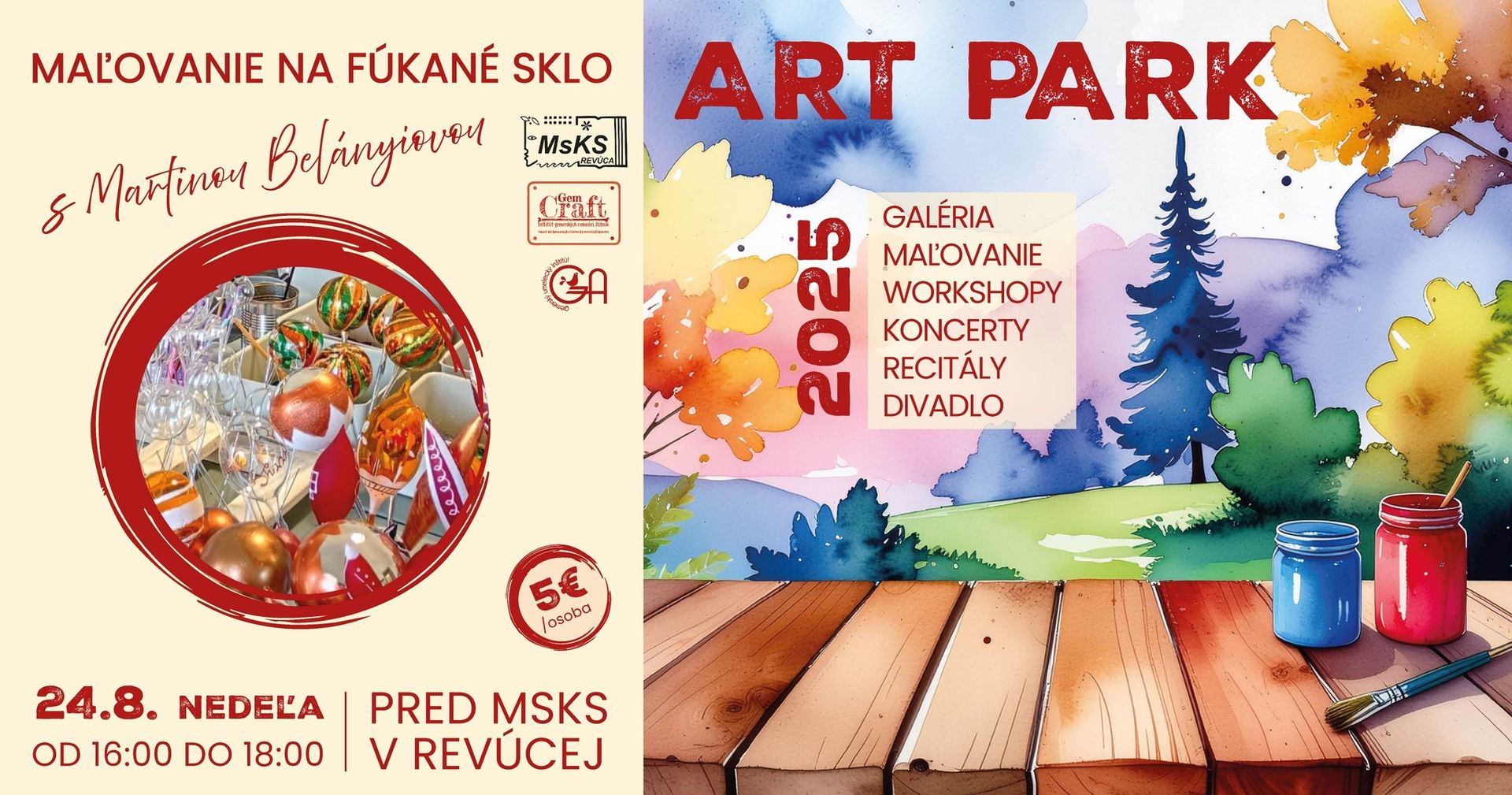 Workshop Maľujeme na fúkané sklo, ART PARK Revúca