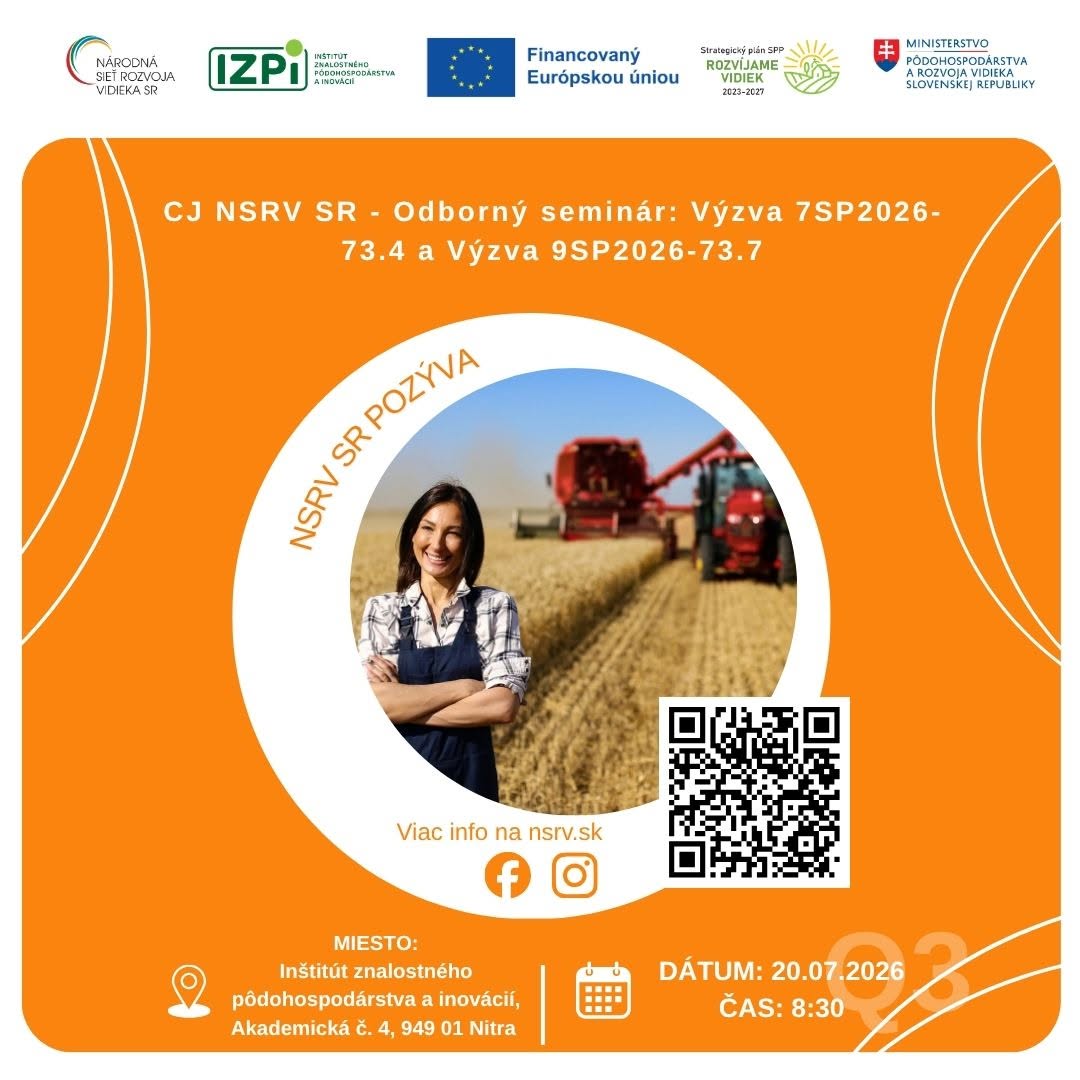 CJ NSRV SR - Odborný seminár: Výzva 7SP2026-73.4 a Výzva 9SP2026-73.7