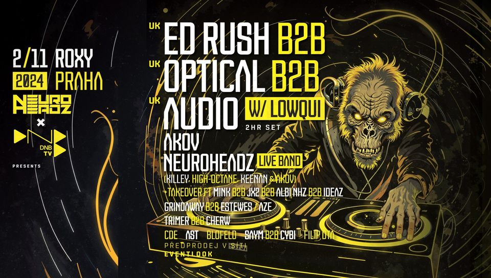 Neuroheadz x DNBTV: Ed Rush b2b Optical b2b Audio @ Roxy, Prague