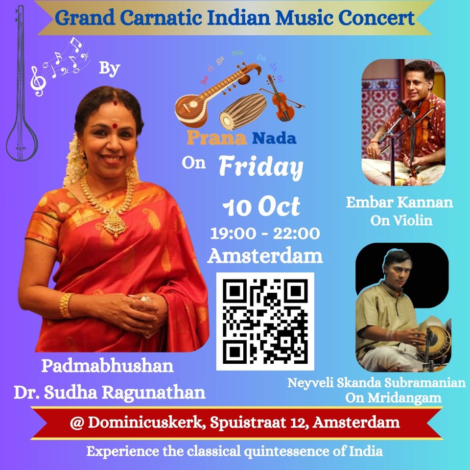 Grand Carnatic Music Concert by Dr. Sudha Ragunathan in Amsterdam