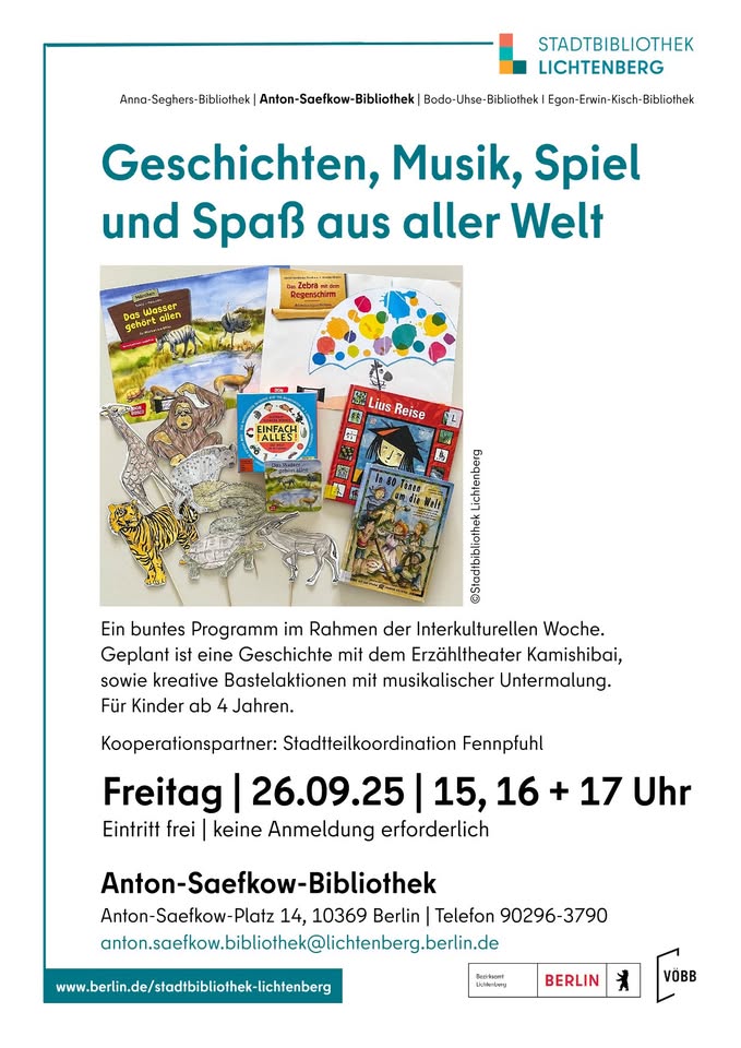 Geschichten, Musik, Spiel und Spaß aus aller Welt mit dem Kamishibai Erzähltheater