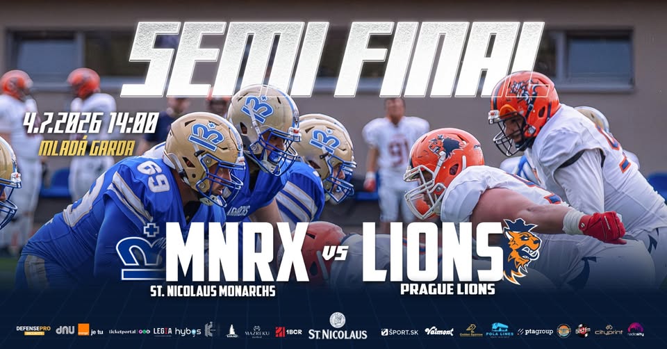 🏈 DOMÁCE SEMIFINÁLE - Monarchs vs. Prague Lions