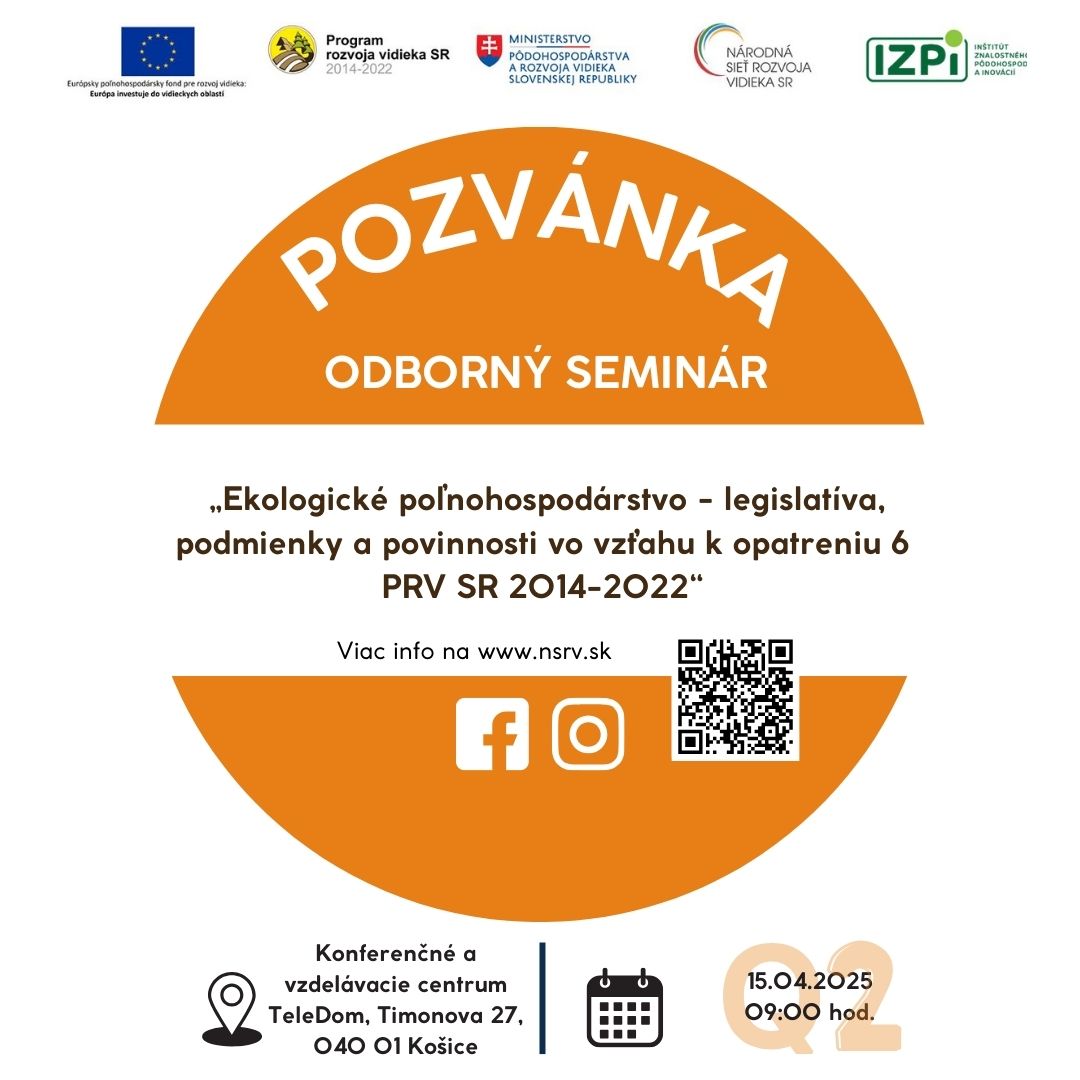 Ekol. poľnohosp. - legislatíva, podmienky a povinnosti vo vzťahu k opatreniu 6 PRV SR 2014-2022