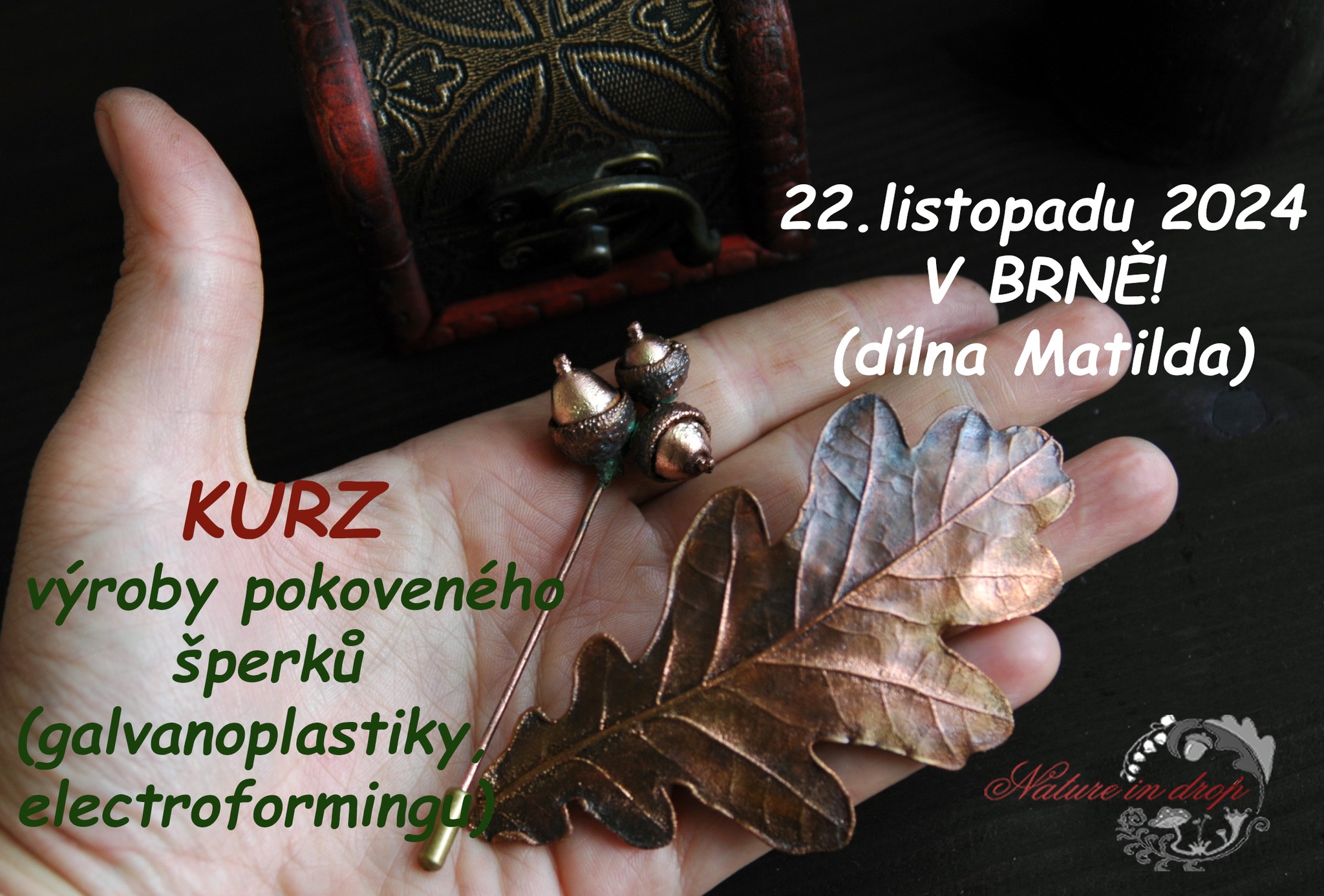 Kurz Galvanoplastiky (poměděného šperku) v Brně