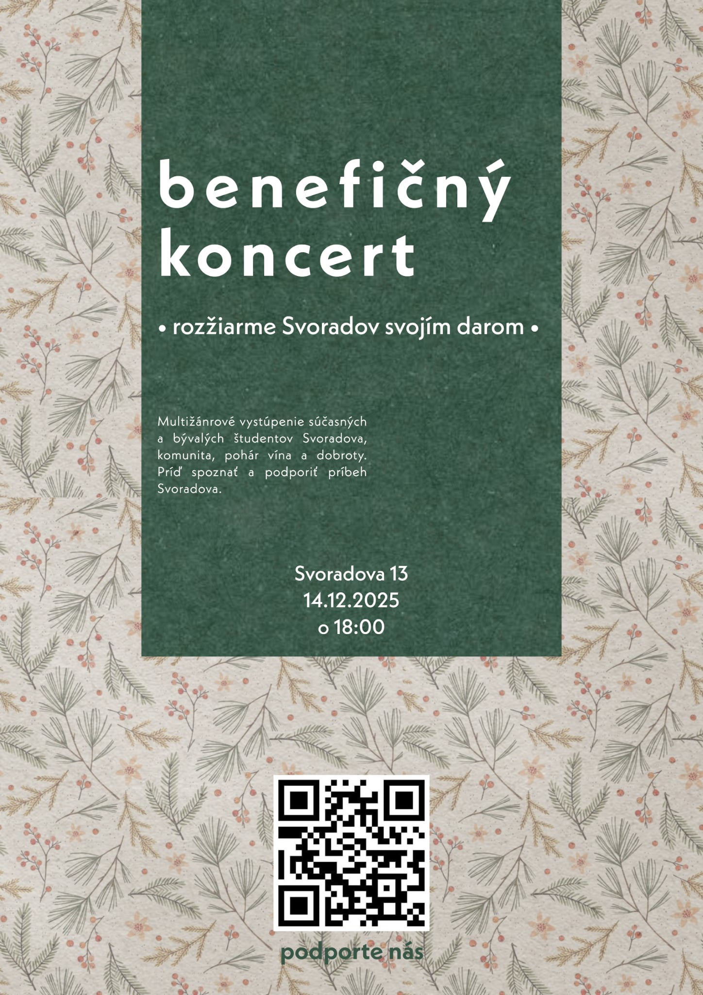 Benefičný koncert •rozžiarme Svoradov svojím darom•