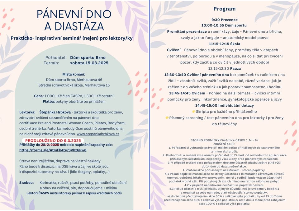 Workshop Pánevní dno a diastáza