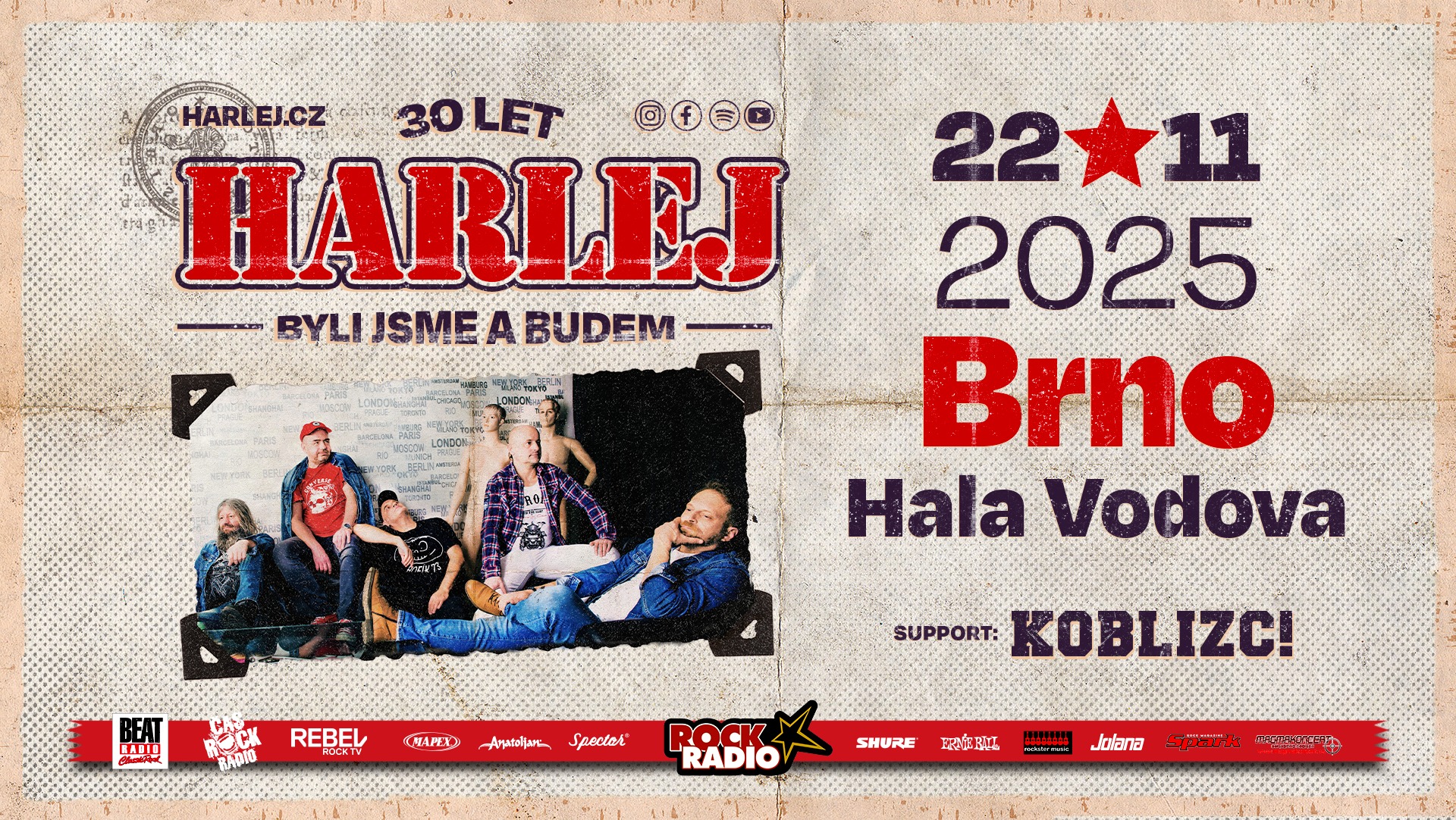 Harlej - Brno - Hala Vodova - Byli jsme a budem tour 30 let