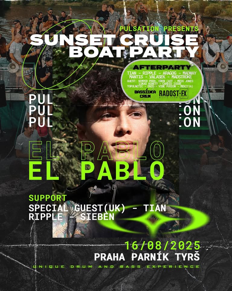 PULSATION X BASSÍDKA - PRAGUE DNB SUNSET CRUISE #19 OFFICIAL AFTERPARTY RADOST FX