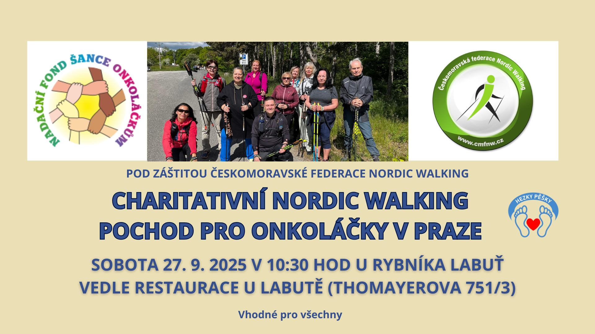 Charitativní Nordic walking pochod pro Onkoláčky v Praze