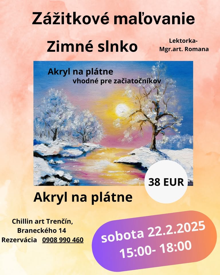 Zážitková maľba Zimné slnko pre začiatočníkov
