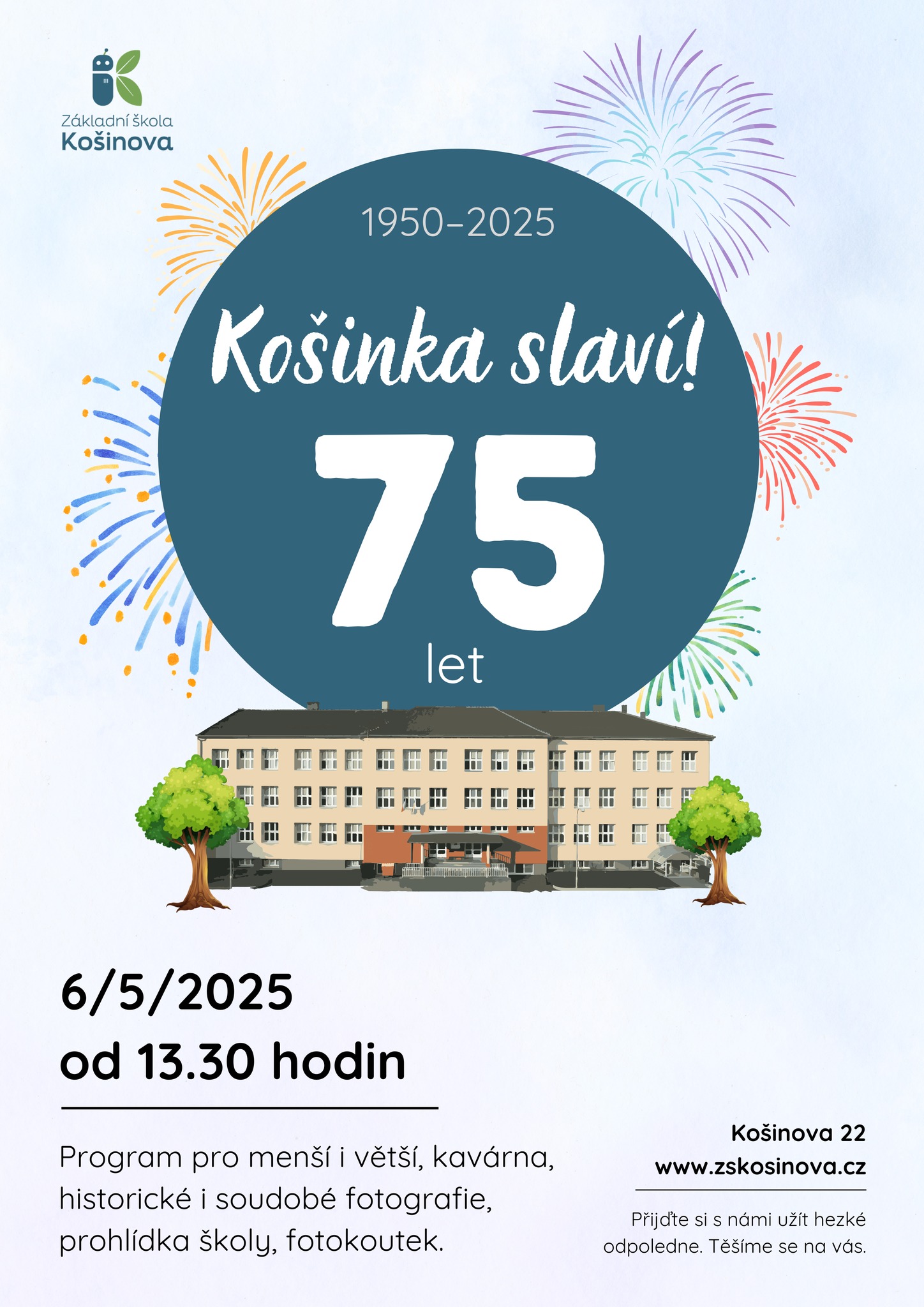 Košinka slaví! 🎉 Oslava 75. výročí školy