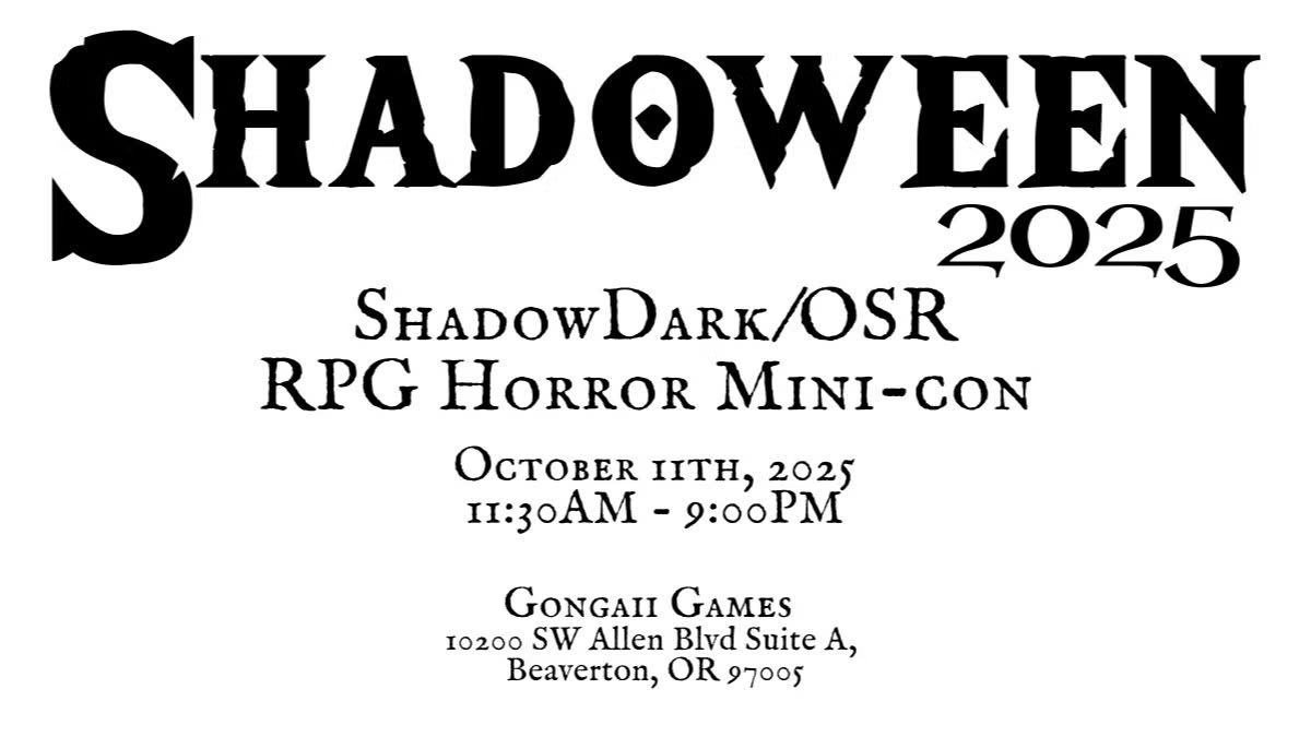 Shadoween 2025: A Day of RPG Tabletop Horror