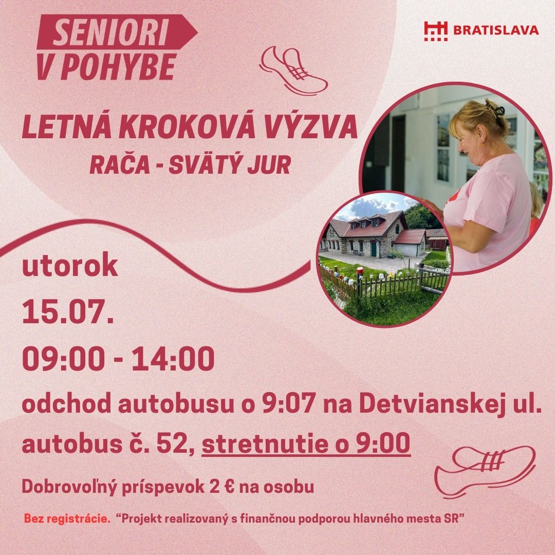 Letná kroková výzva do Svätého Jura s Boženkou /15.07./