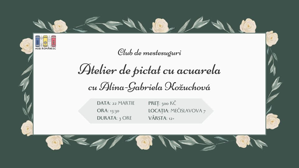 Atelier de Pictură cu Acuarela – Tematică Botanică și Florală