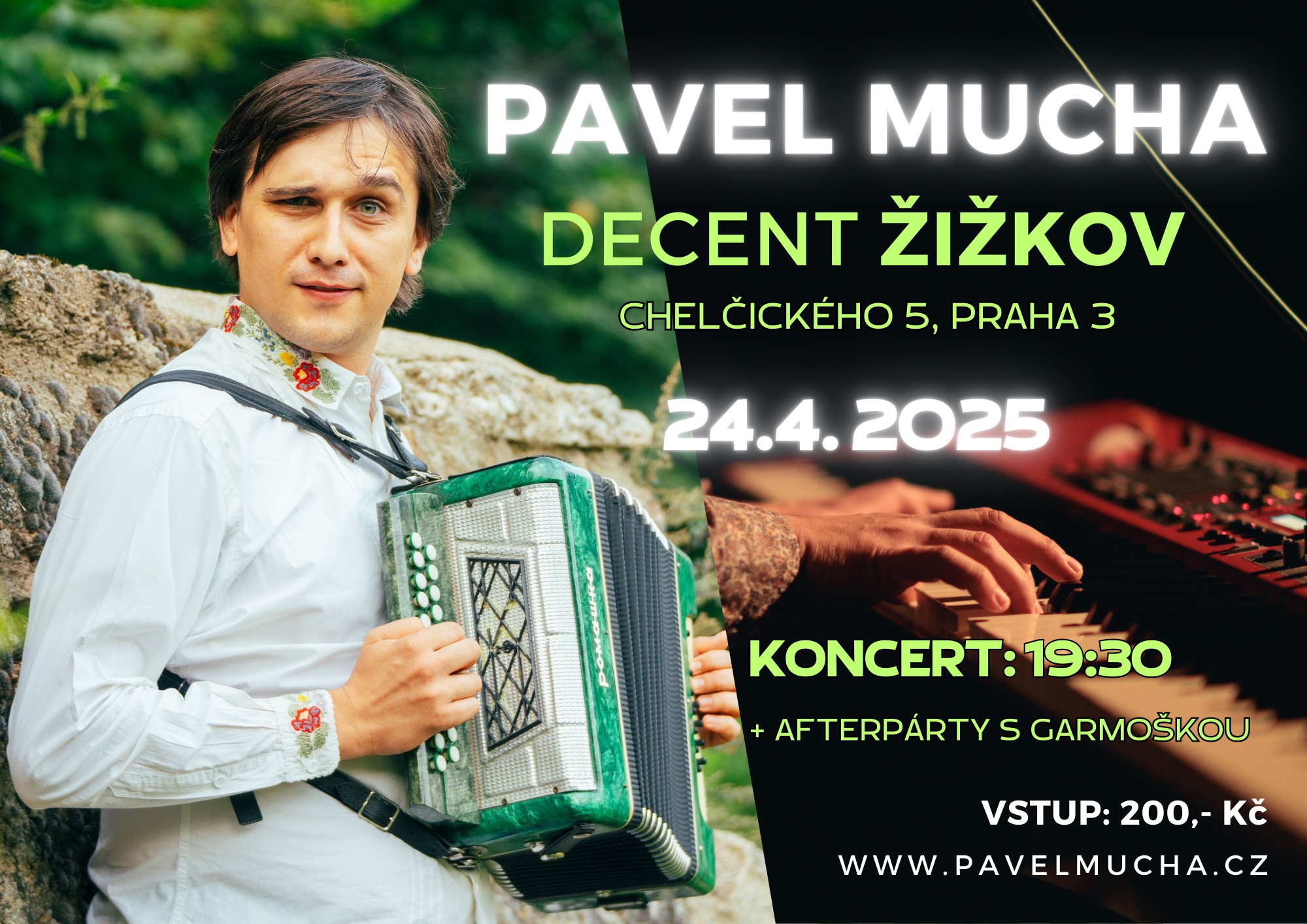 KONCERT Pavel Mucha / Decent Žižkov + AFTERPÁRTY