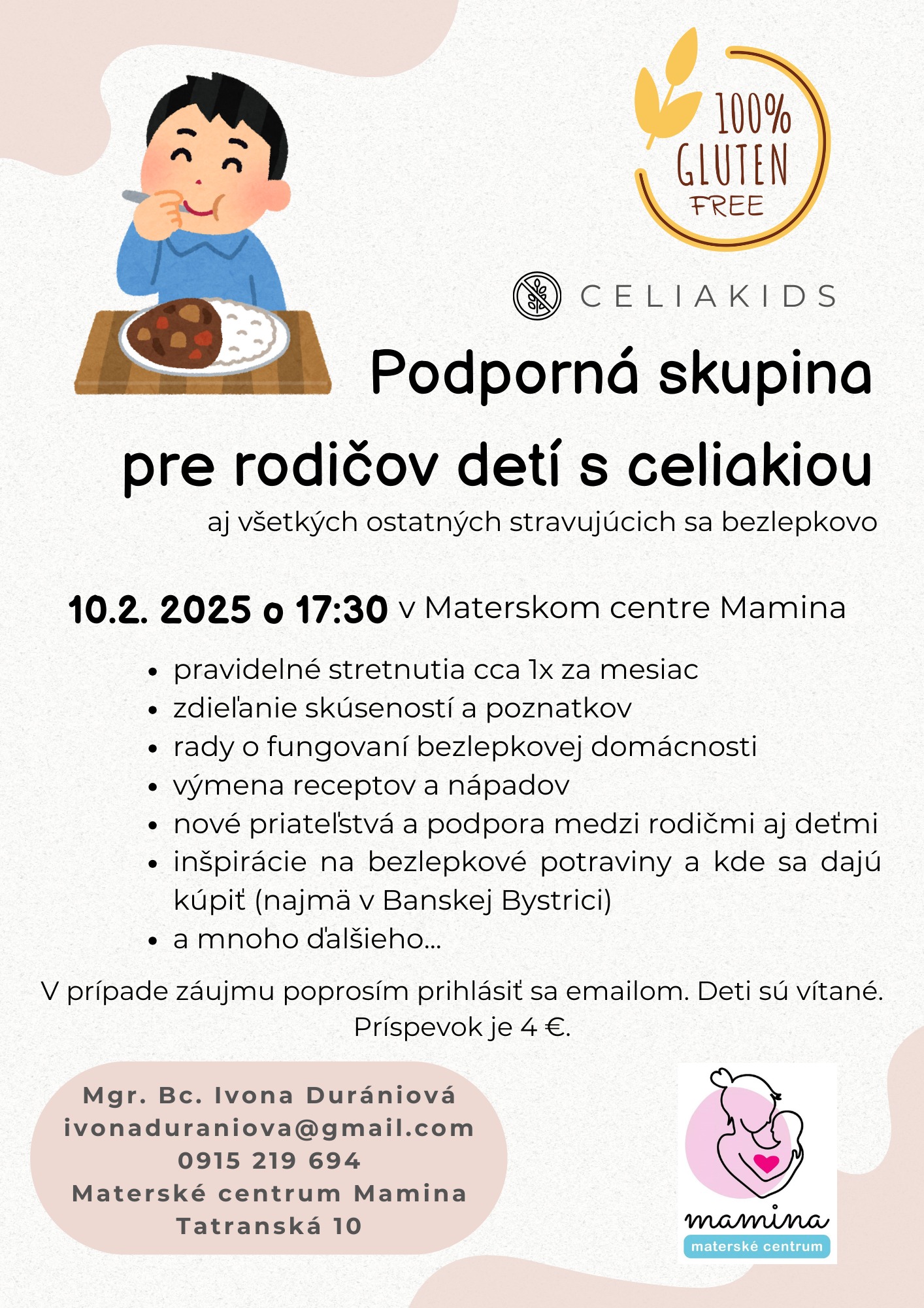 Podporná skupina pre rodičov detí s celiakiou
