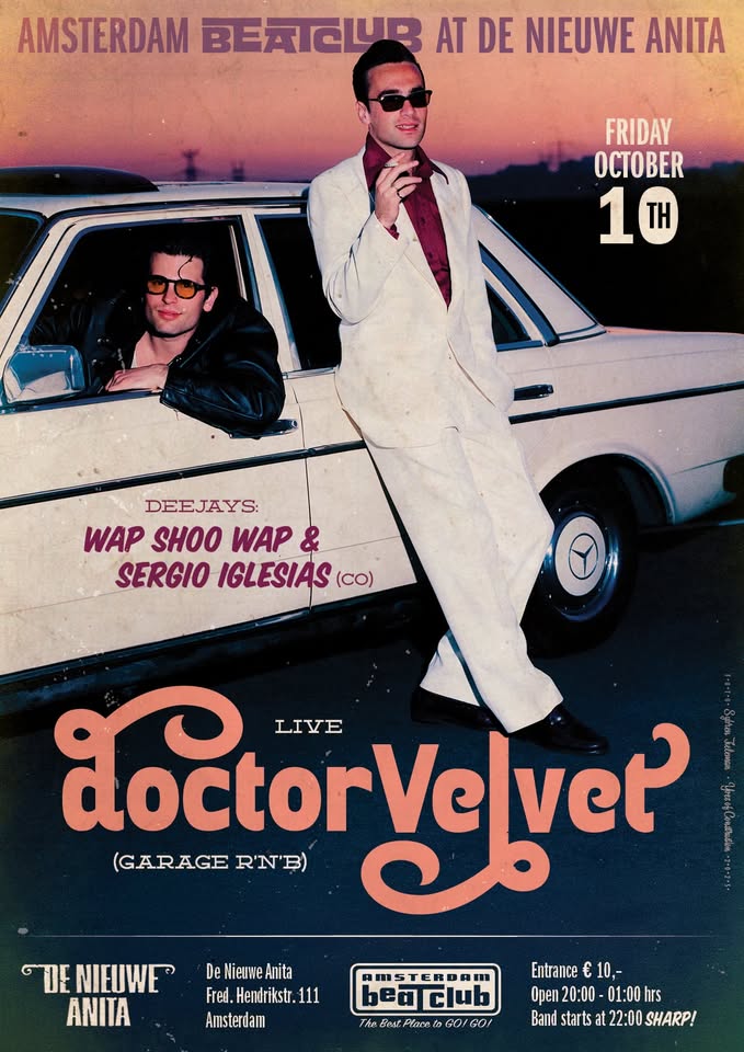 Amsterdam BeatClub, live: Doctor Velvet (R'n'B/Garage) & hot wax dj's!