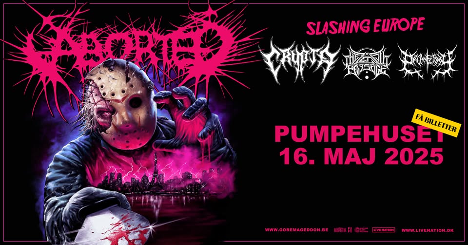 Aborted [Support: Crypta+The Zenith Passage+Organectomy] // Pumpehuset // 16. maj // FÅ BILLETTER
