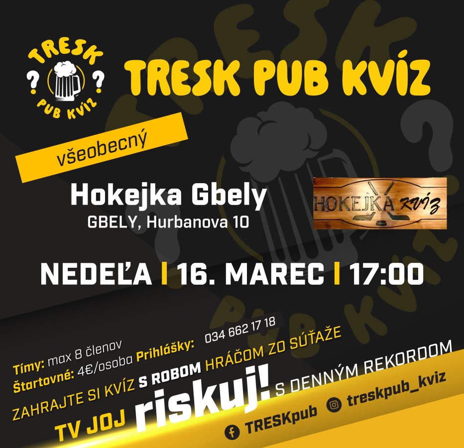 Gbely - VŠEOBECNÝ kvíz v Hokejke