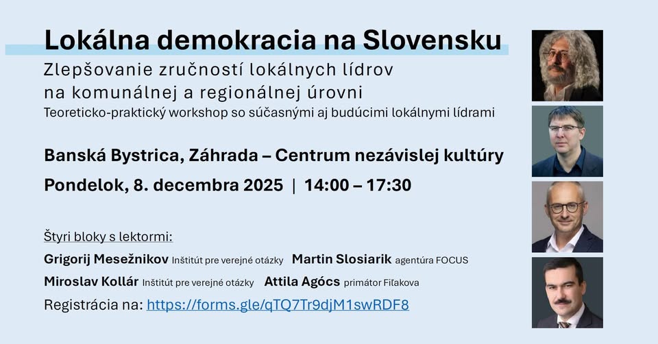 Lokálna demokracia na Slovensku. Zlepšovanie zručností lídrov na komunálnej a regionálnej úrovni.