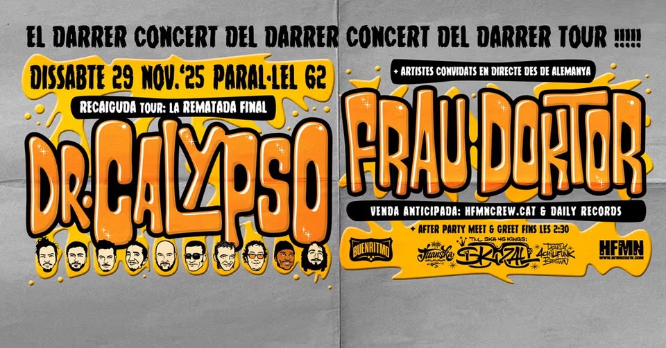 Dr. Calypso + Frau Doktor (29/11/2025) Barcelona @ Paral.lel 62