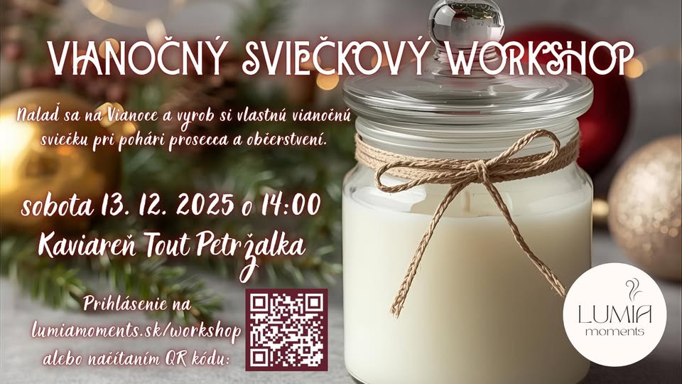 Vianočný sviečkový workshop v Bratislave