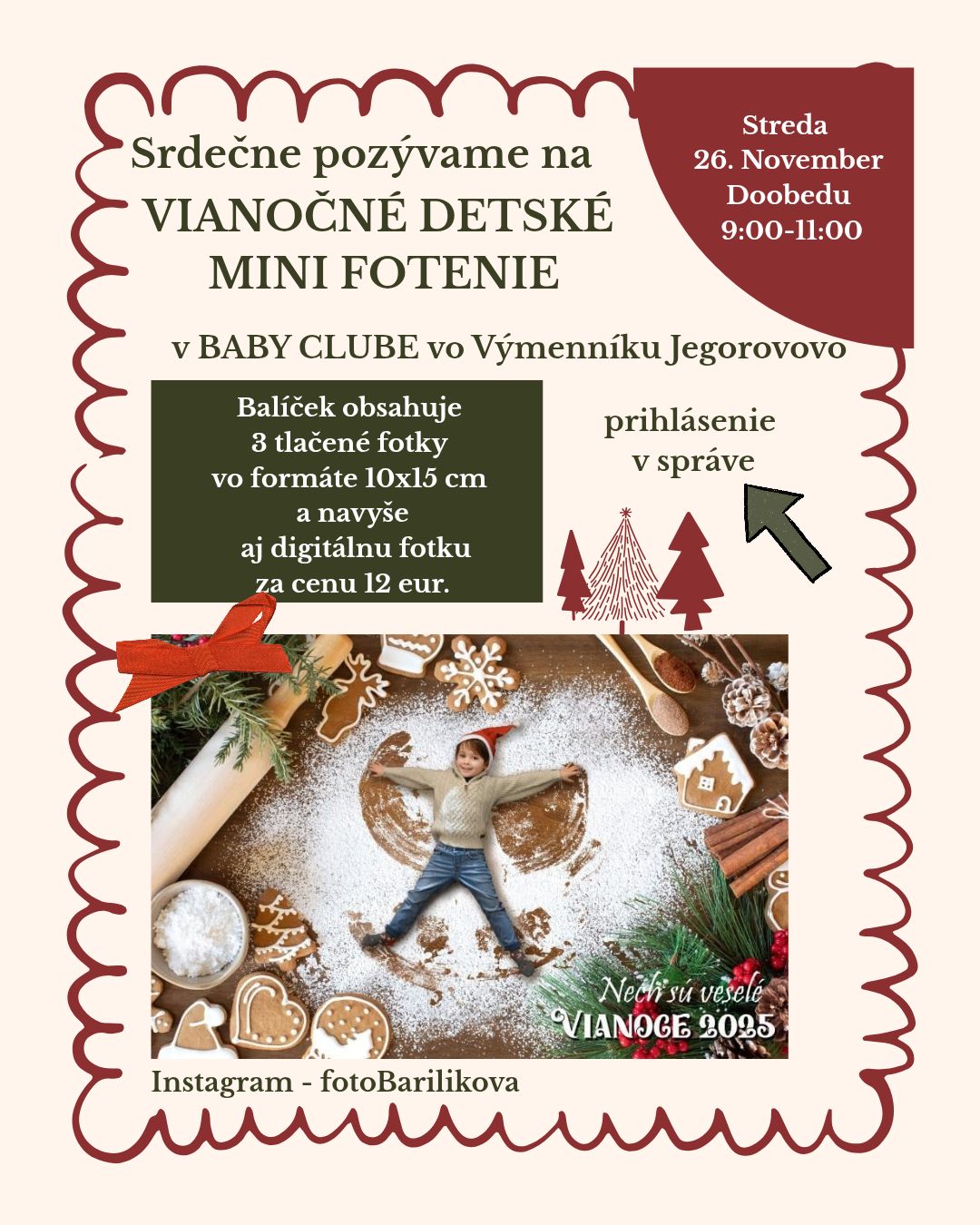Vianočné mini fotenie v Baby Clube