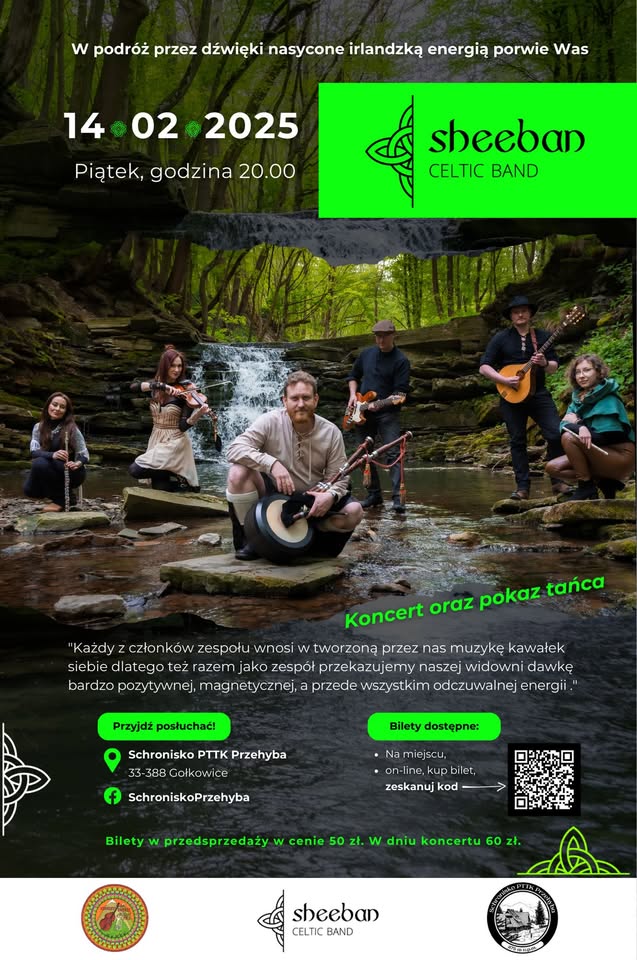 Koncert Sheeban Celtic Band plus pokaz tańca irlandzkiego w  schronisku na Przehybie