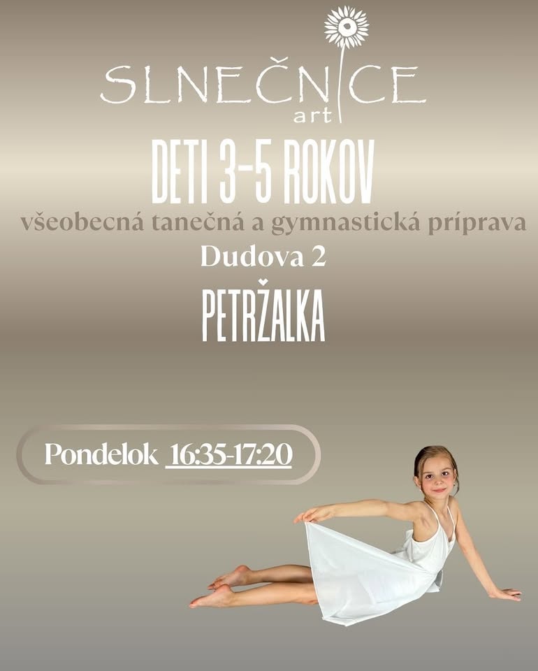Tanečno-gymnastická príprava pre deti 3-5 rokov Petržalka