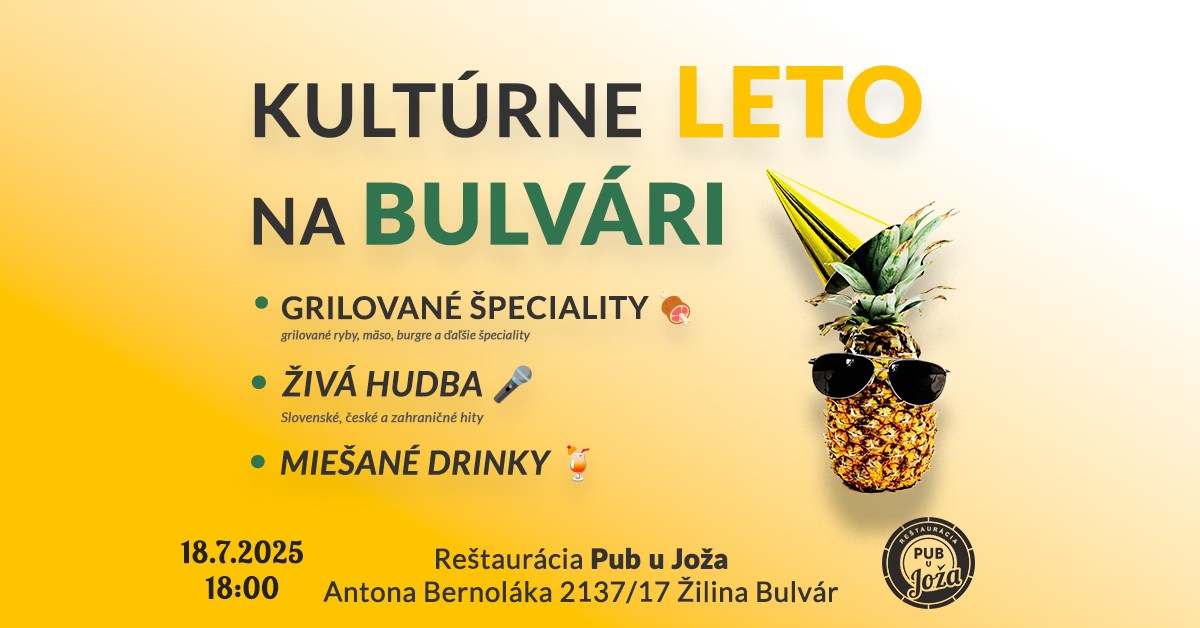 🎶 Kultúrne leto na Bulvári – Živá hudba & Grilovačka 🔥