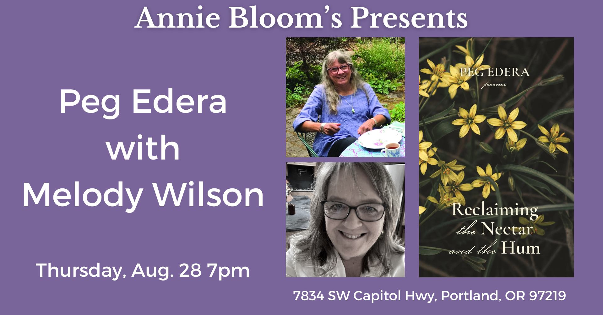 Poetry Reading: Peg Edera with Melody Wilson