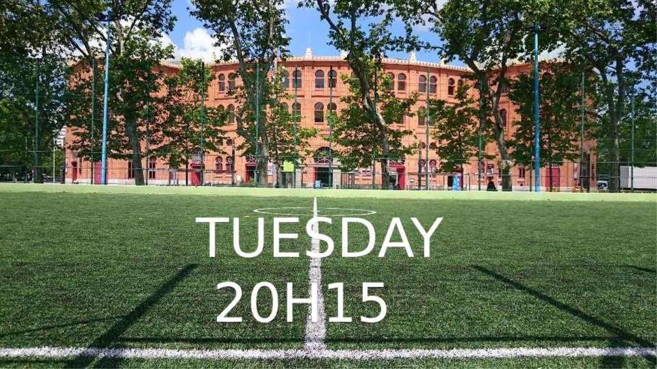 5v5 Football | Campo Pequeno |  Tuesday 20h15 | 1h30 | 5€ | Register in WEBSITE