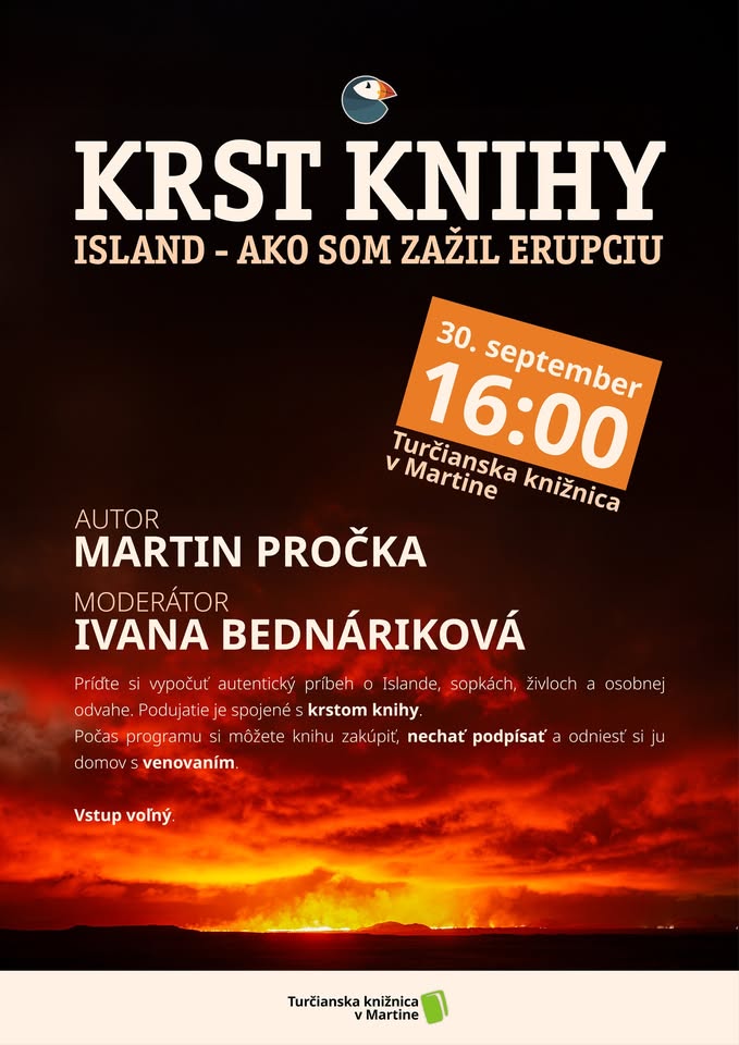 Krst knihy autora M. Pročku Island - ako som zažil erupciu