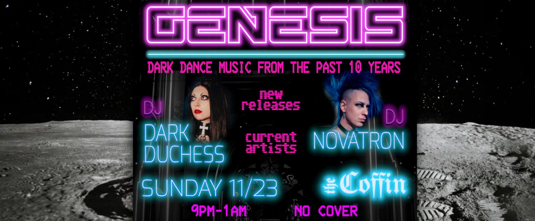 GENESIS: Dance party w/dark music from the past 10yrs NO COVER