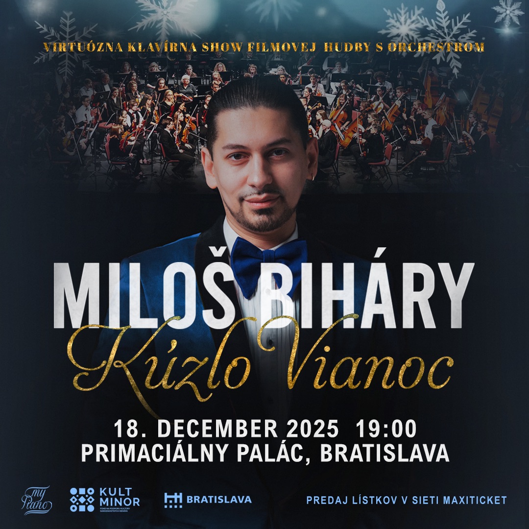 MILOŠ BIHARY ,,KÚZLO VIANOC”-Virtuózna klavírna show filmovej hudby s orchestrom