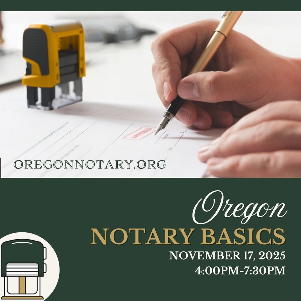 Oregon Notary Basics Training – Become a Commissioned Notary Public in Oregon