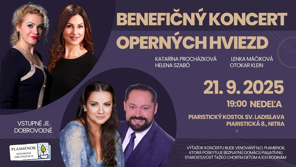 Benefičný koncert operných hviezd pre Plamienok